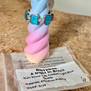 Elegant Silver and Blue Quartz A Night In Brazil Size 6 Ring
